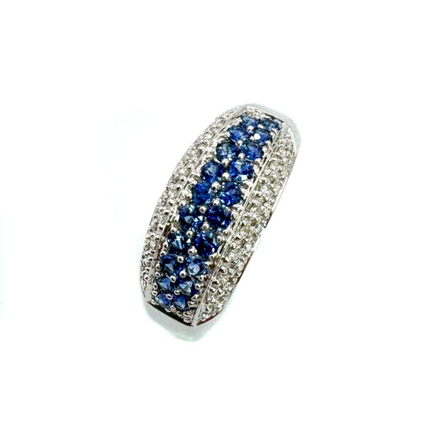 Second Hand 14ct White Gold Sapphire & Diamond Ring