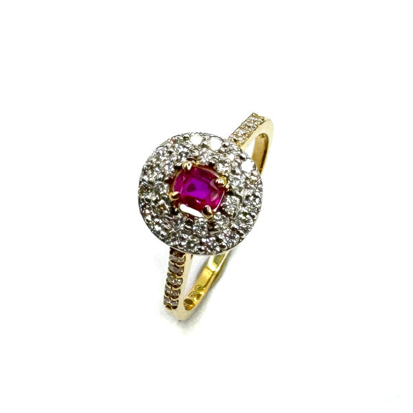18ct Yellow Gold Ruby & Diamond Ring