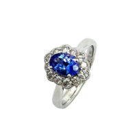 Second Hand 18ct White Gold Tanzanite & Diamond Ring