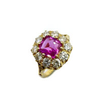 Second Hand 18ct Pink Sapphire & Diamond Ring