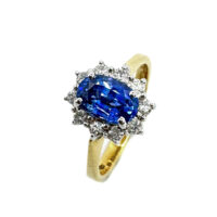Second Hand 18ct Yellow Gold Sapphire & Diamond Ring