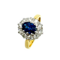 Second Hand 18ct Yellow Gold Sapphire & Diamond Ring