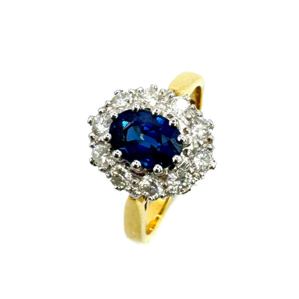 Second Hand 18ct Yellow Gold Sapphire & Diamond Ring