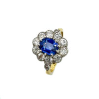 Second Hand 18ct Yellow Gold Sapphire & Diamond Ring