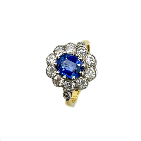 Second Hand 18ct Yellow Gold Sapphire & Diamond Ring
