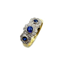 Second Hand 18ct Yellow Gold Sapphire & Diamond Ring