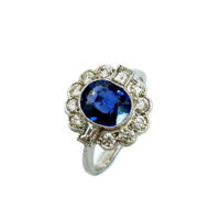 Second Hand Platinum Sapphire & Diamond Ring