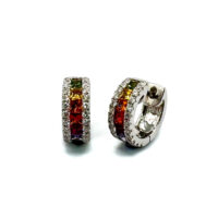 18ct White Gold Sapphire & Diamond Earrings