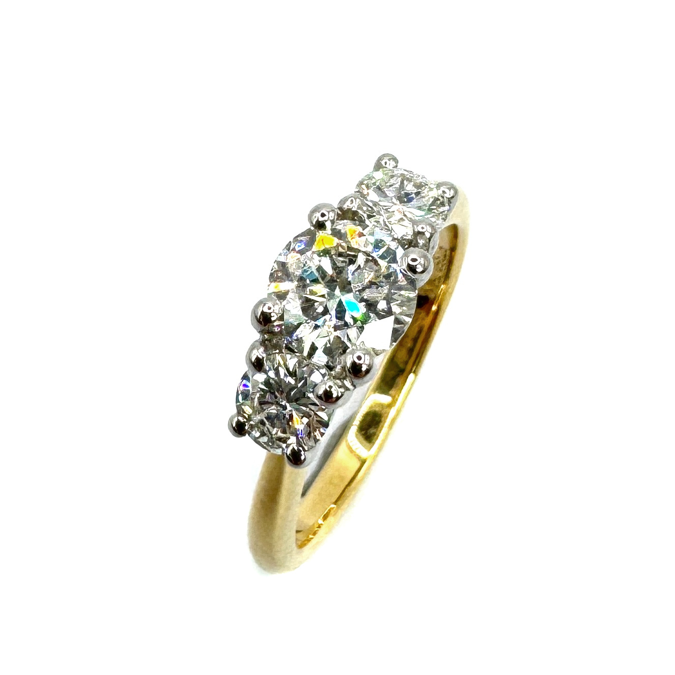 18ct Yellow Gold Diamond 3 Stone Ring