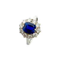 Second Hand Platinum Sapphire & Diamond Ring
