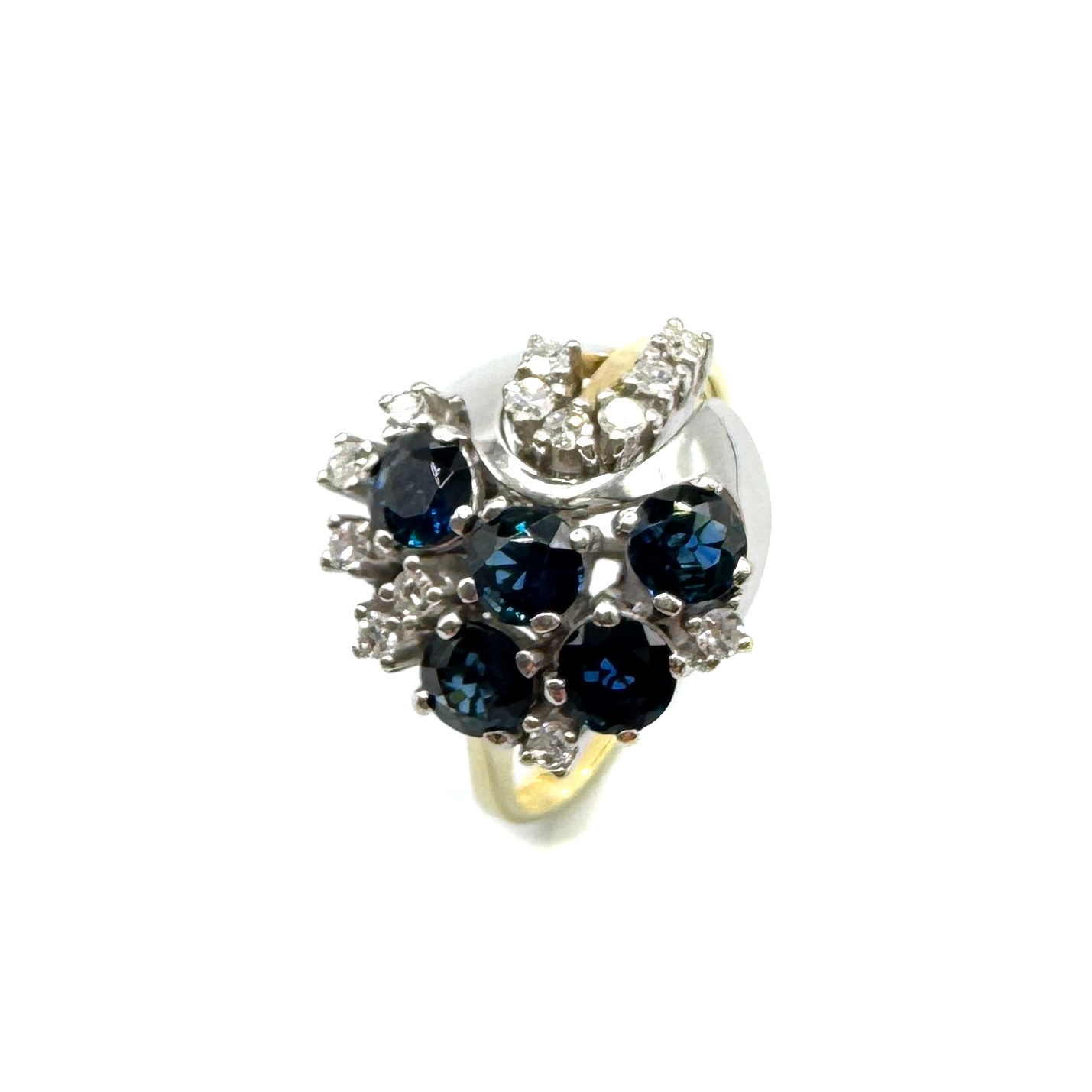 Second Hand 14ct Yelllow Gold Sapphire & Diamond Ring