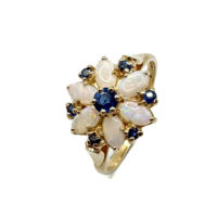 Second Hand 14ct Yellow Gold Opal & Sapphire Ring