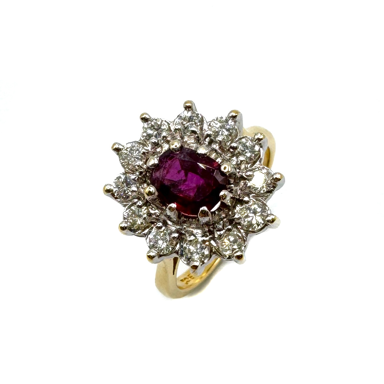 Second Hand 18ct Yellow Gold Ruby & Diamond Ring
