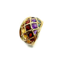 Second Hand 18ct Yellow Gold Multi-Gem Ring