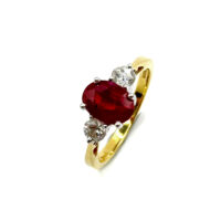 Second Hand 18ct Yellow Gold Ruby & Diamond Ring