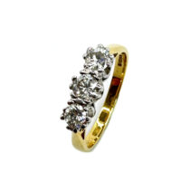 18ct Yellow Gold Diamond 3 Stone Ring