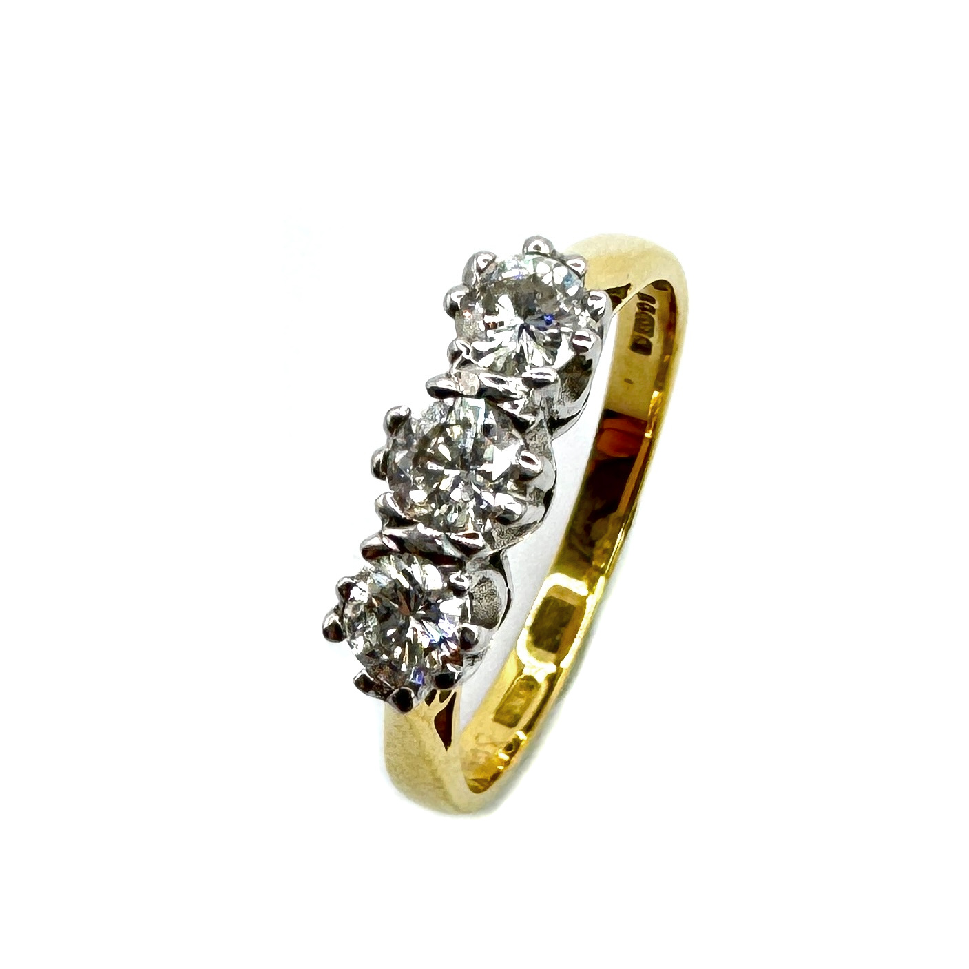18ct Yellow Gold Diamond 3 Stone Ring