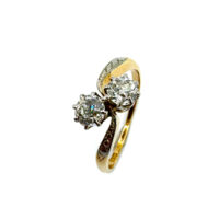 18ct Yellow Gold Diamond 2 Stone Ring
