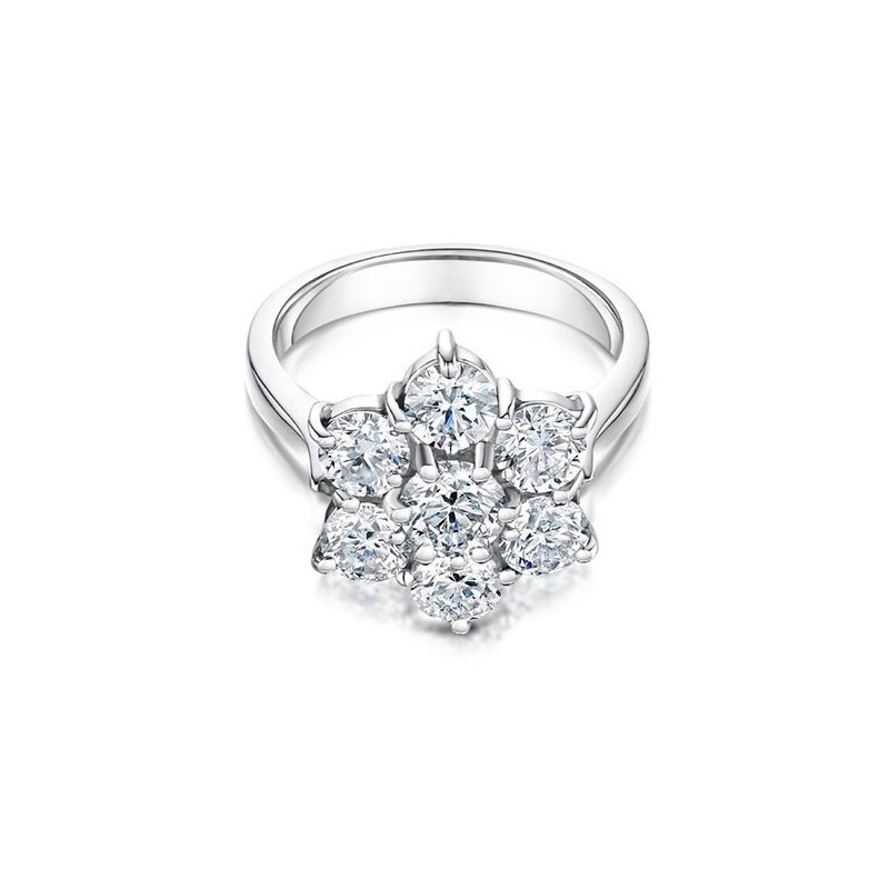 Platinum Diamond Daisy Cluster Ring