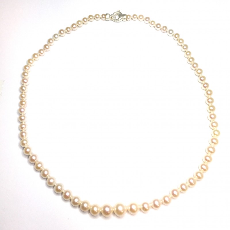 Fresh Water Cultured Pearl Necklace With Silver Clasp