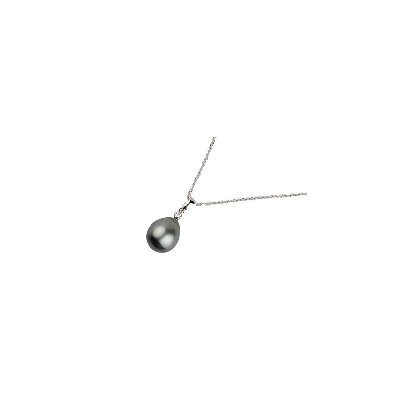 Silver Tahitian Pearl & Cubic Zirconia Pendant