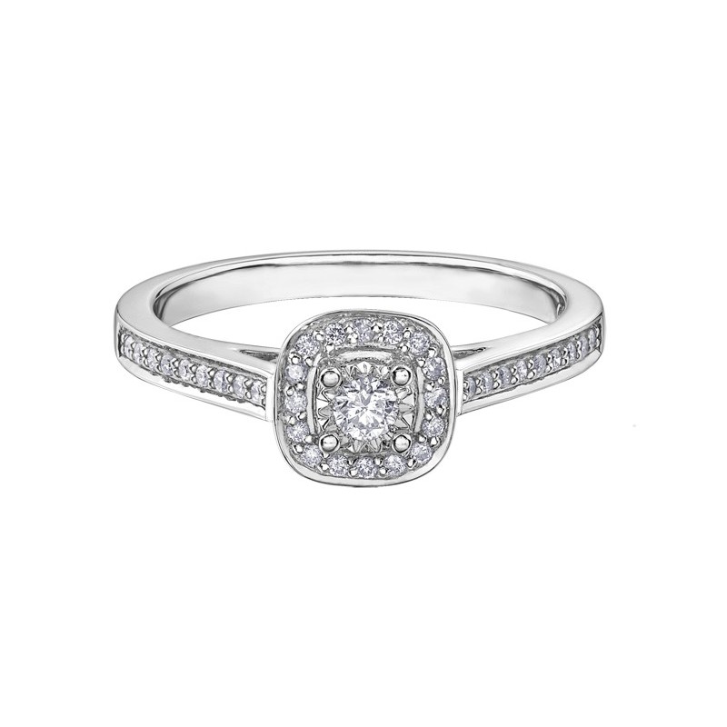 9ct White Gold Diamond Ring