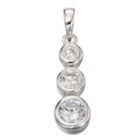 Triple Cubic Zirconia Drop Pendant