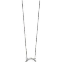Silver Cubic Zirconia Open Disc Necklace