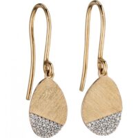 9ct Yellow Gold & Diamond Earrings