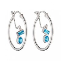 Silver Cubic Zirconia Hoop Earrings