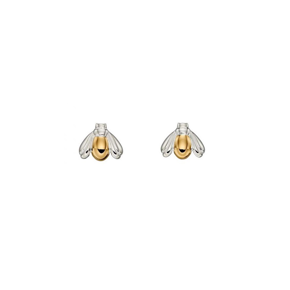 Gold And Silver Plated Bee Earrings
